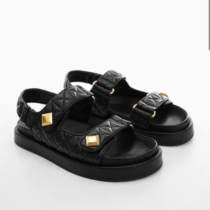 Mango black Velcro sandals